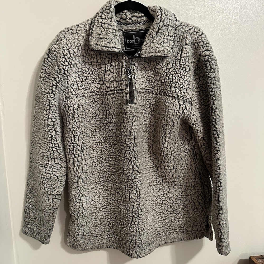 Super Cozy Boxercraft‎ Sherpa Quarter-Zip Pullover, Size S